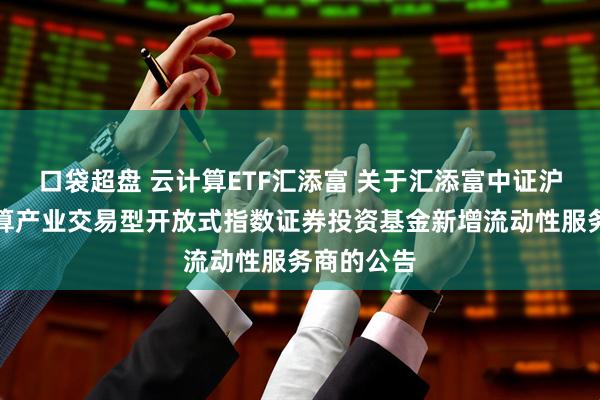 口袋超盘 云计算ETF汇添富 关于汇添富中证沪港深云计算产业交易型开放式指数证券投资基金新增流动性服务商的公告