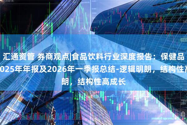 汇通资管 券商观点|食品饮料行业深度报告：保健品行业2025年年报及2026年一季报总结-逻辑明朗，结构性高成长